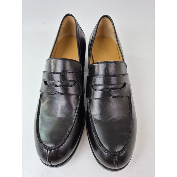 The Row Women's Black Vera Leather Penny Loafer Heel Size 38 - Picture 3 of 7